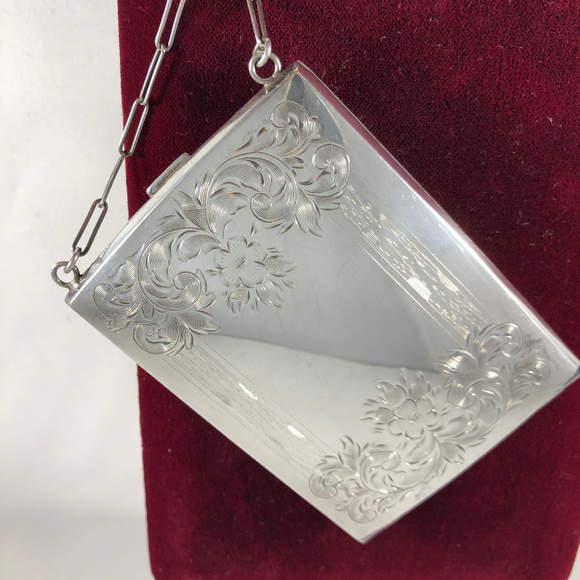 Vintage Handbags - HP Vintage 925 Silver Dance Purse Compact Mirror Price is Firm